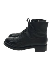 PRADA◆レースアップブーツ/UK7/BLK/レザー/2TE103