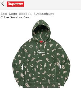 【国内未使用XL】Supreme Box Logo Hooded Sweatshirt Olive Russian Camoシュプリーム ボックス ロゴ フーディー オリーブ ロシア カモ