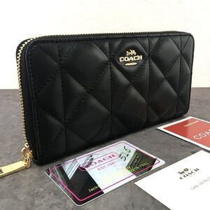 送料込み！ 未使用品 COACH ジップウォレット F53637 ブラック 557