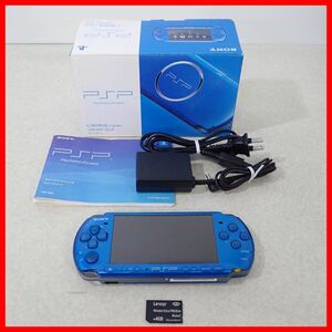 動作品 PSP プレイステーションポータブル PSP-3000 バイブラント・ブルー 本体 SONY ソニー 箱説付【10