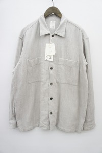 美品22AW Seyaセヤ BIG OVER SHIRT INK DYE SLAB THREAD INK SHADE 長袖シャツ ジャケット BL07113F10 灰411N▲