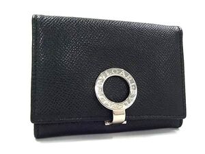 1円 ■極美品■ BVLGARI ブルガリブルガリ レザー カード入れ カードケース 名刺入れ メンズ レディース ブラック系 BI8912