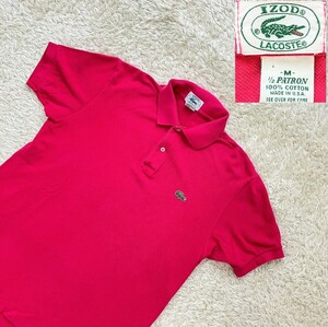 【80〜90s★USA製】Mサイズ IZOD LACOSTE 半袖ポロシャツ/ピンク系◆アイゾッドラコステ (5)