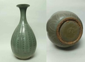 ■観心・時代旧蔵■C173珍品旧蔵 朝鮮 高麗磁 朝鮮古陶磁器 古高麗 李朝時代 高麗青磁玉壺春瓶