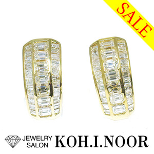 《SALE》ダイヤモンド 5.84ct 18金イエローゴールド K18YG イヤリング クリップ式 スナップ式