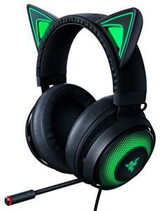 【中古】Razer Kraken Kitty Black ゲーミングヘッドセット USB THX7.1 ネコミミ Chroma ノイズキャンセリング