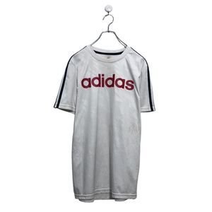 adidas 半袖 ロゴ Tシャツ アディダス M~ ホワイト プリント クルーネック スポーツウェア バックプリント 古着卸 アメリカ仕入 a604-7066