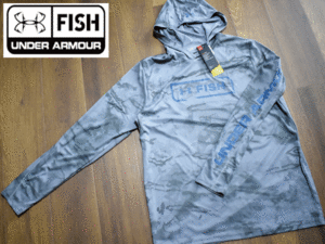 1円スタート!【新品】(メンズS) UNDER ARMOUR FISH アンダーアーマー フィッシング アウトドア ロングTシャツ 長袖 USモデル K186