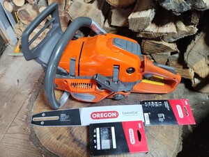 ハスクバーナ 550XP 実働品 クランクベアリング、シュラウド新品 Husqvarnaプロ用エンジンチェンソー50cc (検索:550XPG、560XP)