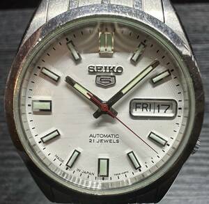 腕時計 SEIKO 5 AUTOMATIC 21 JEWELS 7S26-03B0 WATER RESISTANT ST.STEEL 3331-B・E 423125 セイコー 91.91g メンズ 稼働品 4E2WA