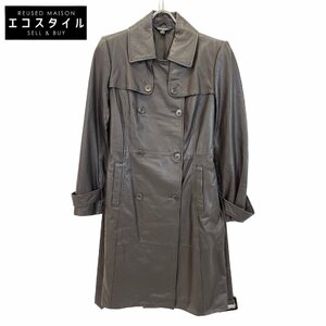 Brooks Brothers ブルックスブラザーズ ブラウン系 ラムレザー ベルト付き トレンチコート ブラウン 2 コート レザー レディース 中古