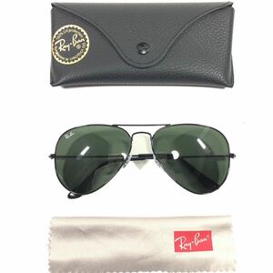 【レイバン】本物 Ray-Ban サングラス AVIATOR LARGE METAL アビエーター ティアドロップ型 RB3025 黒 メンズ レディース 伊製 送料520円