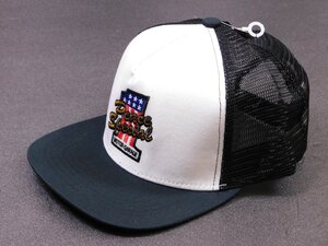 【ピースキャップ・PEACE CAP】※《PCW-22 ／ 刺繍ワッペン ブラック》　メッシュキャップ　アメカジ　アメリカン雑貨