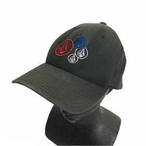 ビンテージ 90s【VOLCOM】CAP 6パネル SM ボルコム ベースボール キャップ 帽子 オールドサーフ スケート 古着 スミ黒 アメカジ ナス紺