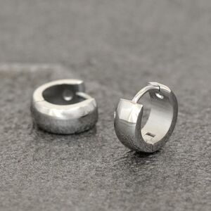 【バラ売り/1個】 ピアス サージカルステンレス シンプルな甲丸フープピアス 幅4.0mm 直径10.0mm 銀色