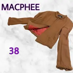 MACPHEE マカフィー◆ジャケット◆ウール◆カシミヤ◆ノーカラー◆38