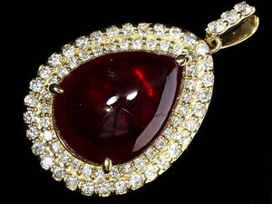 UM14245S【1円～】新品仕上【RK宝石】≪RUBY≫ 上質天然ルビー 特大13.91ct 極上ダイヤモンド 0.97ct K18 高級ペンダントヘッド ネックレス