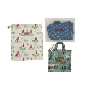 Z134■Cath Kidston キャス・キッドソン■未使用　おまとめ3点セット トラベルピロー＆アイマスク ミニバッグ　巾着■