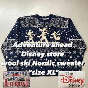 Adventure ahead × Disney store wool ski Nordic sweater アドベンチャーアヘッド ディズニーコラボ ウールスキーノルディックセーター