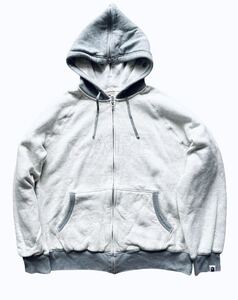 名作!! 希少!! A BATHING APE 2TONE ZIP HOODIE アベイシングエイプ 2トーン パーカー カモ 迷彩 size L 日本製 アーカイブ ビンテージ