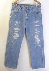 ◆リーバイス LEVIS USA製 ボタン裏524M 501-0193　ヴィンテージ　ペンキ 加工　デニム　ジーンズ パンツ サイズ36×30