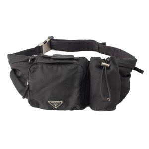 【プラダ】Prada　モンタナ テスートナイロン ベルトバッグ ウエストバッグ VA0056 ブラック 【中古】【正規品保証】215150