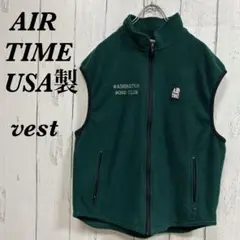 370]AIRTIMEエアータイム USA製フルジップ フリースベストブルゾン