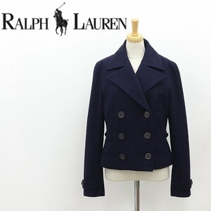 国内正規品◆RALPH LAUREN ラルフローレン ウール ショート丈 Pコート ダブル ジャケット 紺 ネイビー 7