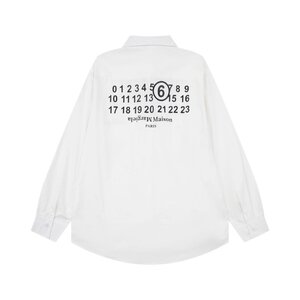 Maison Margiela メゾンマルジェラ シャツ メンズ 長袖 ロゴ ポケット 希少 ホワイト Mサイズ