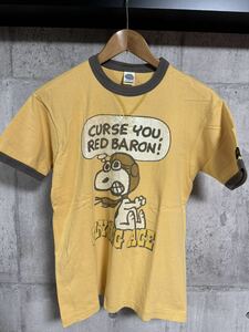 トイズマッコイ スヌーピー CURSE YOU RED BARON Tシャツ イエロー TMC1744 M 美品