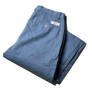 アメトラ! POLO Ralph Lauren ラルフローレン POLO CHINO ローライズ コットン パンツ チノパン ブルーグレー 青 濃灰色 W32 メンズ 古着