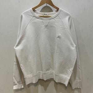 ACNE STUDIOS アクネ FACE SWEATSHIRT フェイス スウェット トレーナー ワンポイント ホワイト Lサイズ 701317