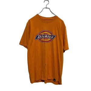 Dickies 半袖 プリントTシャツ M オレンジ ディッキーズ クルーネック 古着卸 アメリカ仕入 a604-7479