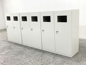 okamura/オカムラ　Rectline/レクトライン　ダストボックス　3台セット　片開き　ゴミ箱　店舗　施設　多目的ホール　事務所　オフィス