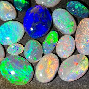 1円〜!!遊色効果!!≪天然ブラックオパールおまとめ18ct≫n ルース 裸石 宝石 ジュエリー jewelry black opal 遊色 w4 13