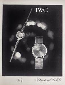 稀少・広告！1962年IWC 時計広告/International Watch Co./スイス/H