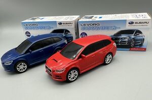 ● SUBARU　LEVORG　ぶつからない！？ ミニカー アイサイト ラピスブルー ピュアレッド 2点 セット 玩具 車