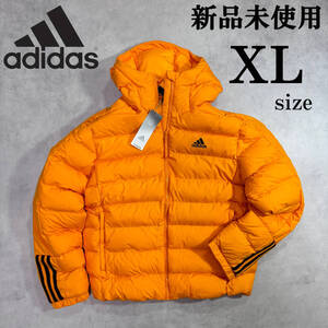 1円〜 新品 XLsize アディダス スリーストライプス ミッドウェイト ジャケット adidas 中綿 フーディ パーカー アウター 保温 オレンジ