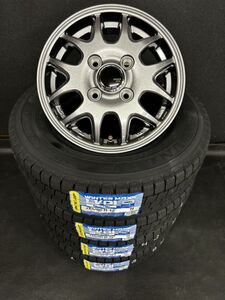 キャリー【2024年製】ダンロップ WINTER MAXX LV01 145/80R12 80/78+JP205 4本総額 42800円 タイヤ+アルミホイール ４本セット JWL-T規格