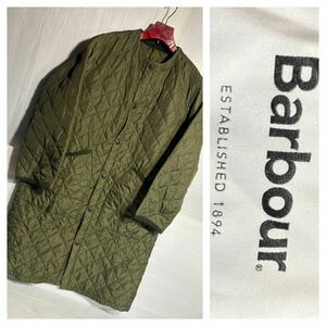 Barbour バブアー　バブワー　スープリームスインコーポレーテッド　カーキ　ノーカラー　キルティングコート　ジャケット　10 緑