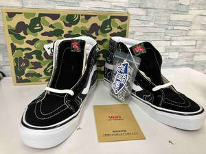 【タグ付き】A BATHING APE BAPE ベイプ x VANS バンズ LINE ABC CAMO SK8-HI スニーカー 30cm ブラック x ホワイト 店舗受取可