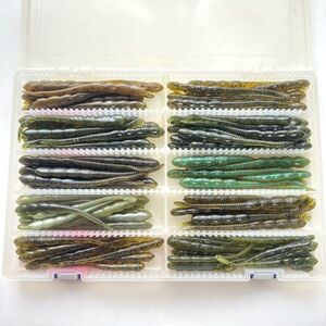 No5140 大量１００本 エバーグリーン EVERGREEN フラット ヘッド ミノー FLATHEAD MINNOW マッチョ 各種 まとめて バス釣り ワームセット