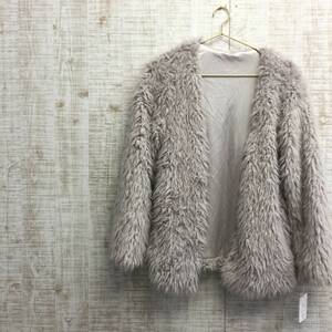 M37◇GRL | グレイル　フェイクファーコート　新品　ライトグレー　サイズＭ