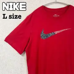 NIKE Tシャツ 古着 ビッグスウッシュ ロゴ ナイキ 赤 ビッグシルエット