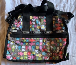 LeSportsac レスポートサック　ショルダーバッグ 長期保管品　送料無料　未使用品 ボストン　ドッド　ハート柄