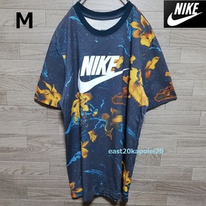 NIKE FLORAL Futura Logo ナイキ フューチュラ スウッシュ ビッグ ロゴ フローラル 花柄 グラフィック 総柄 メンズ Tシャツ M 美品 Tee