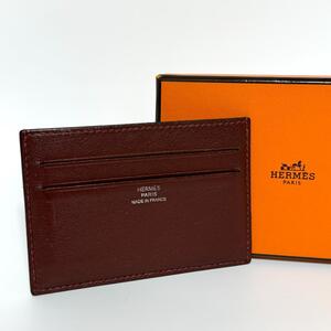 希少 HERMES エルメス シチズンツイル カードケース パスケース 名刺入れ ミニ ウォレット レザー キャッシュレス 財布 メンズ レディース