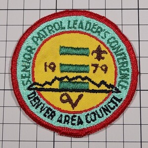 BM64 デンバー エリア ボーイスカウト 丸形 ビンテージ ワッペン パッチ DENVER AREA COUNCIL SENIOR PATROL LEADER