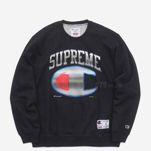 新品未開封 納品書付き SUPREME Champion Chrome Crewneck Black 黒 クルーネック トレーナー