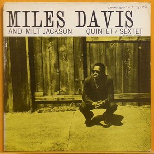 ●レア!名盤!Mono!RVG!ダブル洗浄済★Miles Davis & Milt Jackson(マイルス・デイビス)『S/T』 US Presitge初期プレスLP #61032